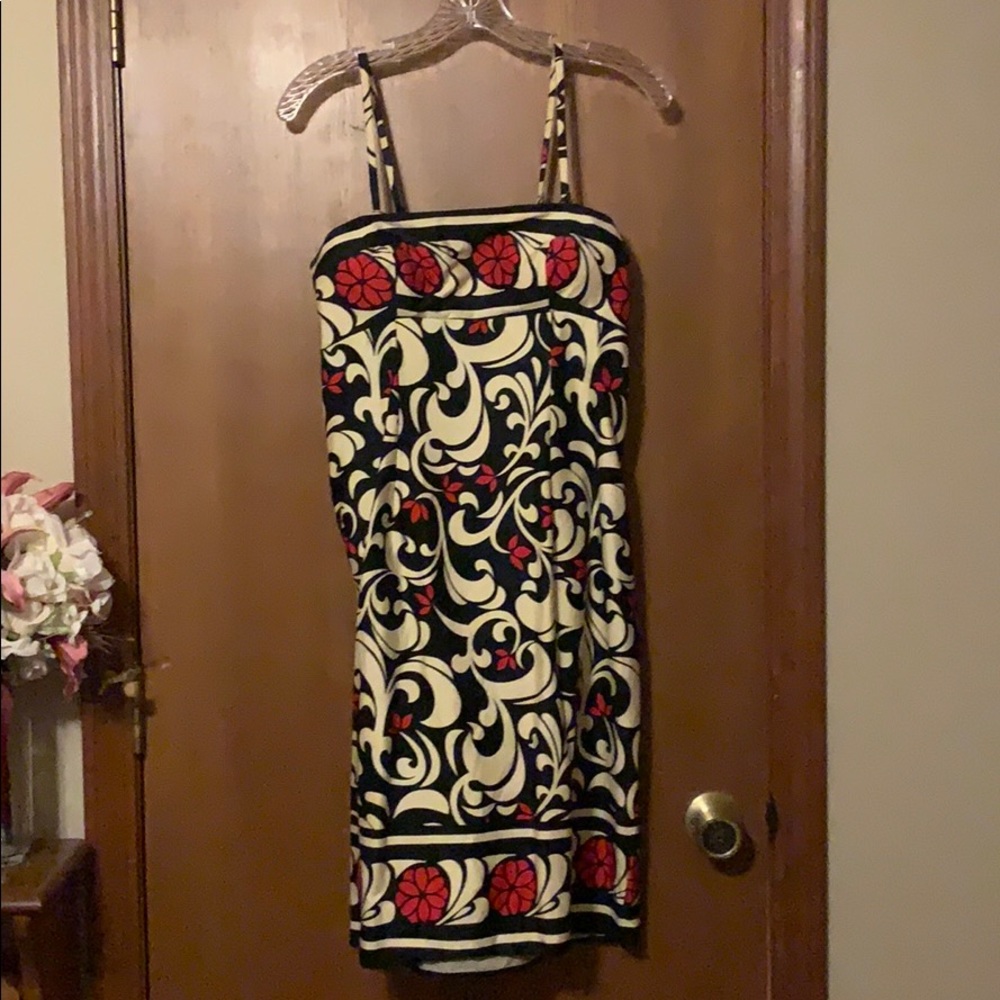 Black, white, red dress